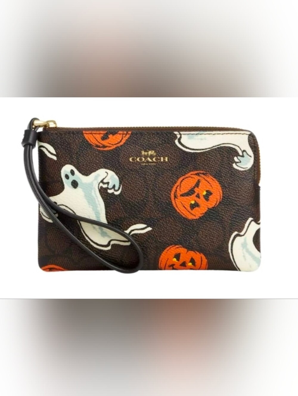 Coach Halloween Wristlwt Wallet Ghost And Pumpkin